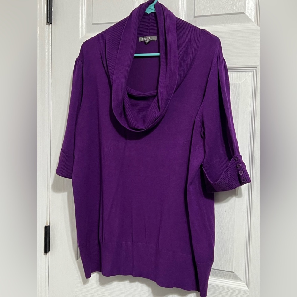 Roz and Ali Purple cowl neck sweater